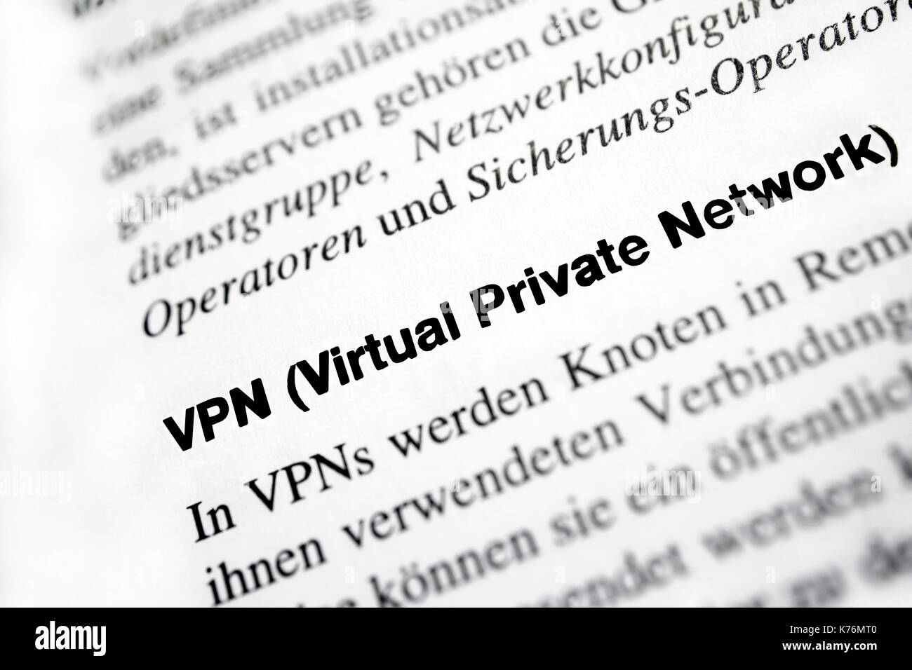 Red privada virtual (VPN). Foto de stock