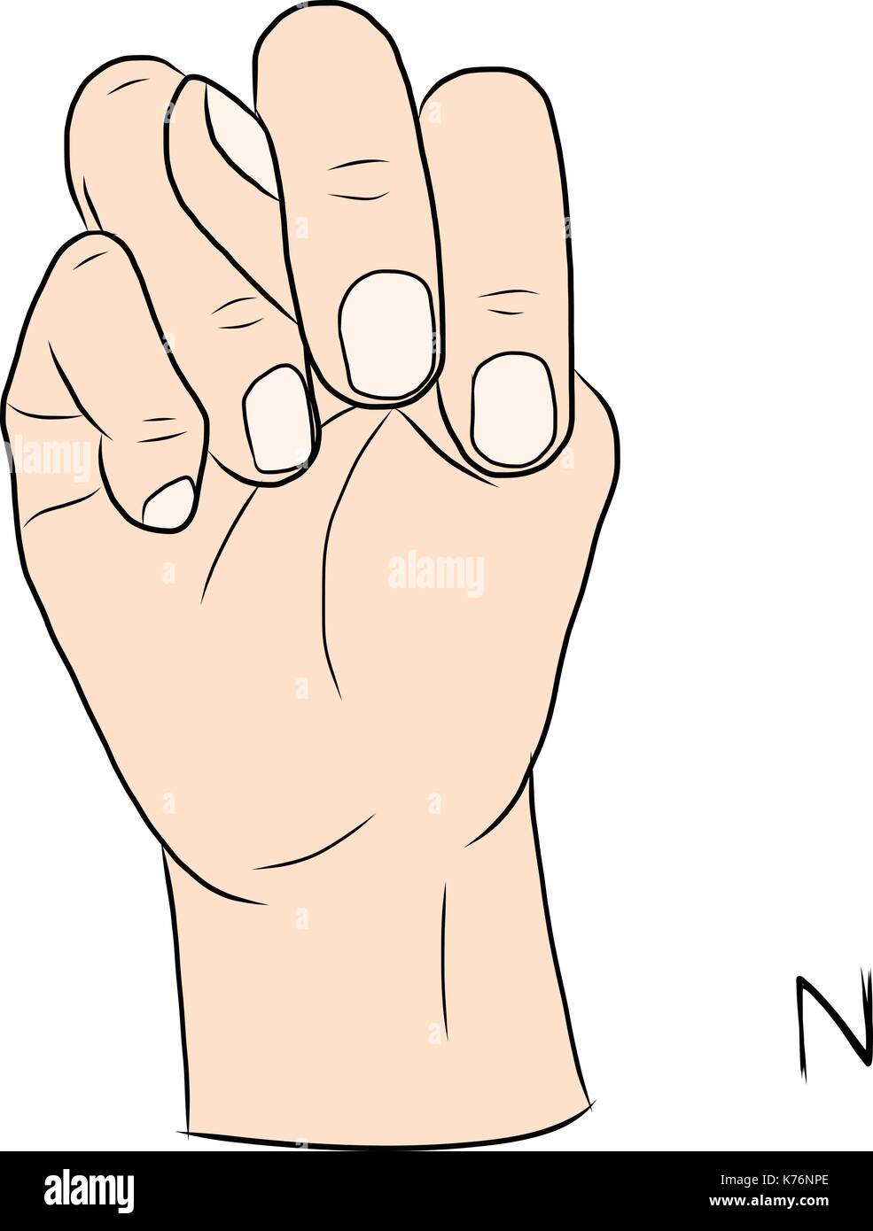 El Lenguaje De Senas Y El Alfabeto La Letra N Imagen Vector De Stock Alamy