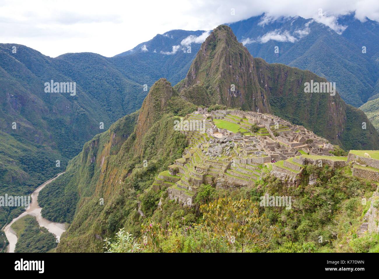 Perou, Provincia de Cusco, el valle sagrado de los incas, clasificado Patrimonio Mundial de la UNESCO, construida bajo el reinado del Inca Pachacútec en el siglo XV, el sitio fue descubierto por el explorador Hiram Bingham en 1911 Foto de stock