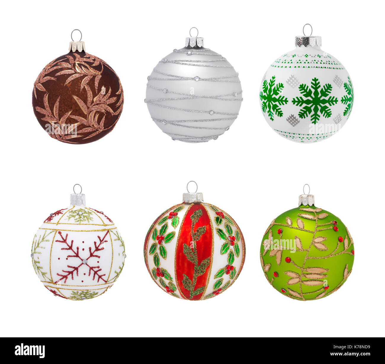 Bolas de Navidad aislado Foto de stock