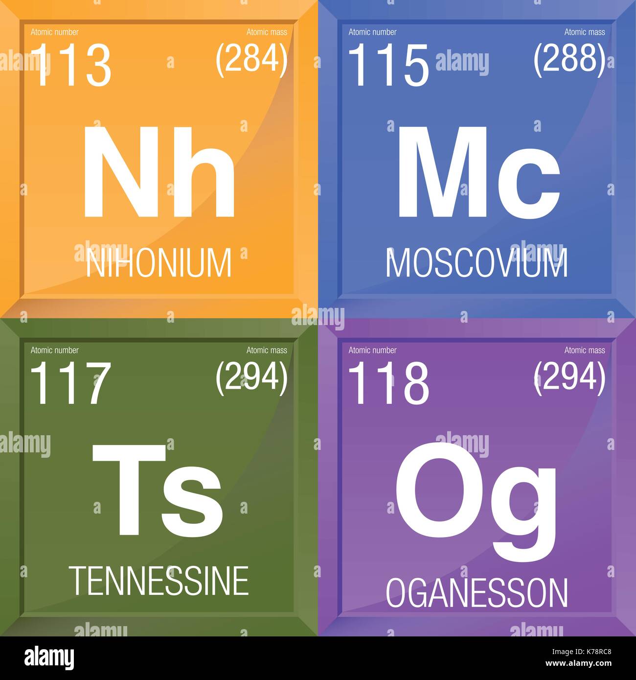 4 nuevos elementos para la tabla periódica