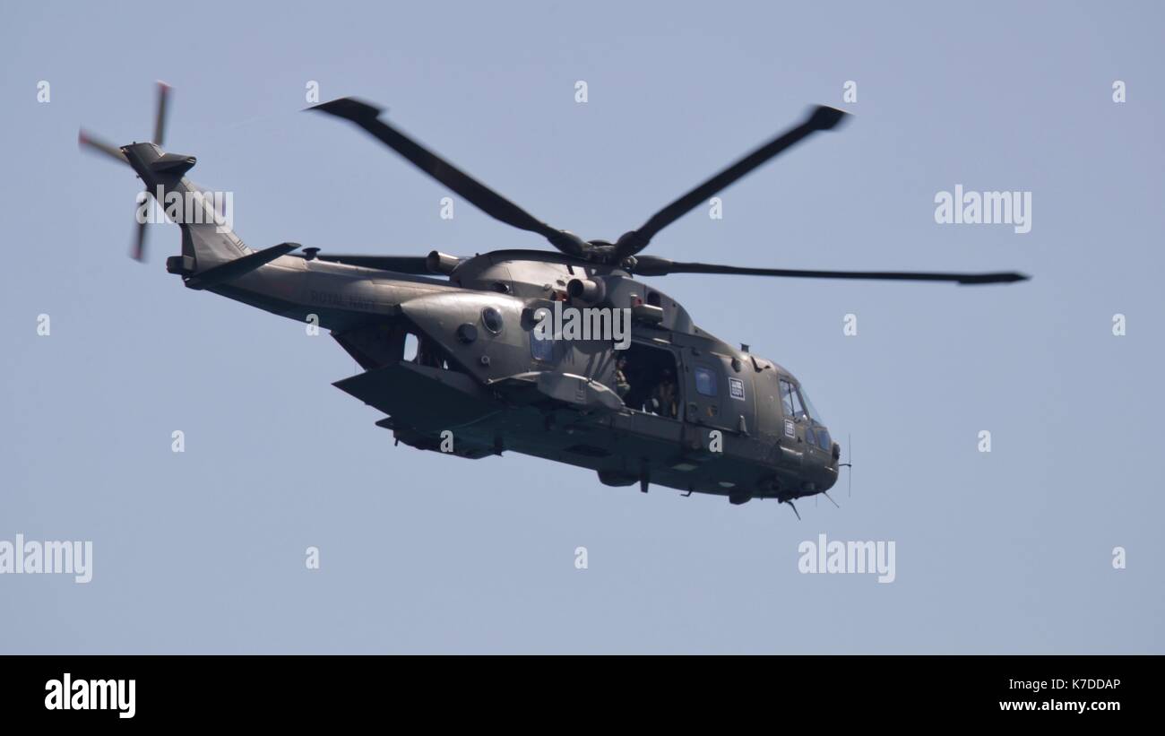 Los Royal Marines Commando helicóptero Merlin MK3 Foto de stock