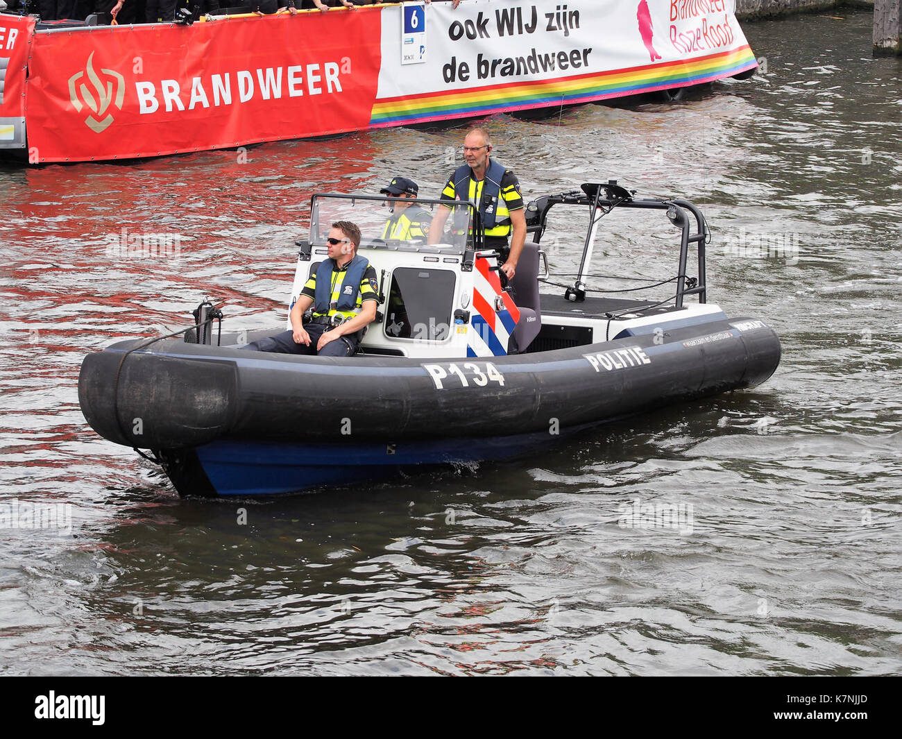P134 Politie, Canal Parade Amsterdam 2017 Foto 2 Foto de stock