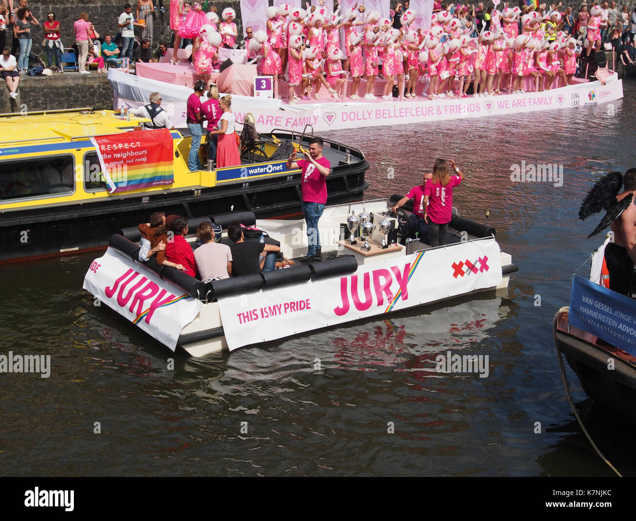 Arranque del jurado Canal Parade Amsterdam 2017 Foto 2 Foto de stock