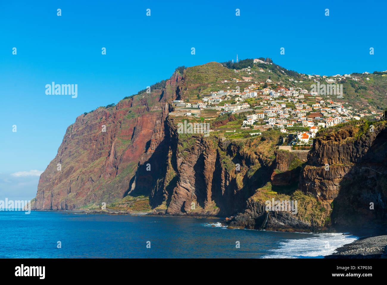Costa de riscos en Cabo Girao, isla de Madeira, Portugal Foto de stock
