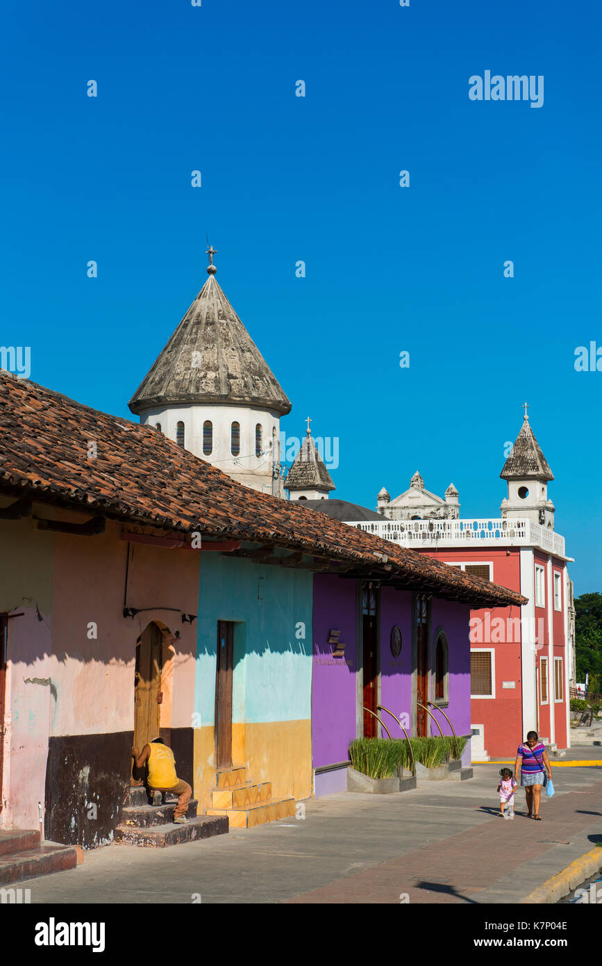 Arquitectura colonial, Ciudad Vieja de Granada, Nicaragua Foto de stock
