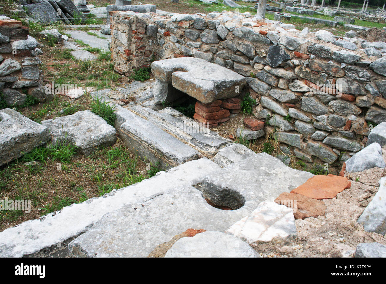 Sitio arqueológico de Filipos. Esta porción de la excavación es de la