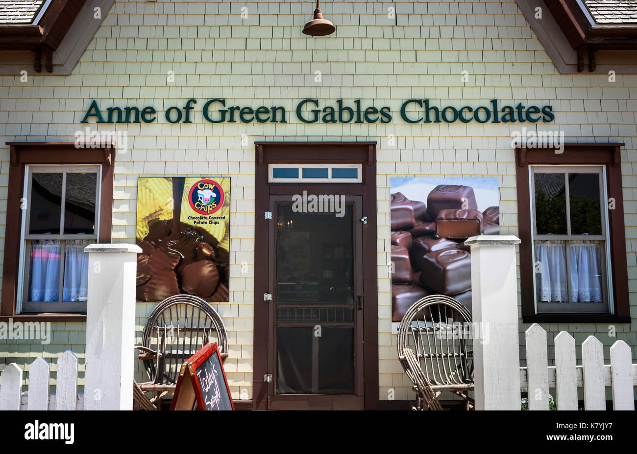 Anne de green gables tienda de chocolates en avonlea, PEI, Canadá. 'Anne' novelas se hizo famosa en 1900 por el escritor de ficción l.m. montgomery Foto de stock