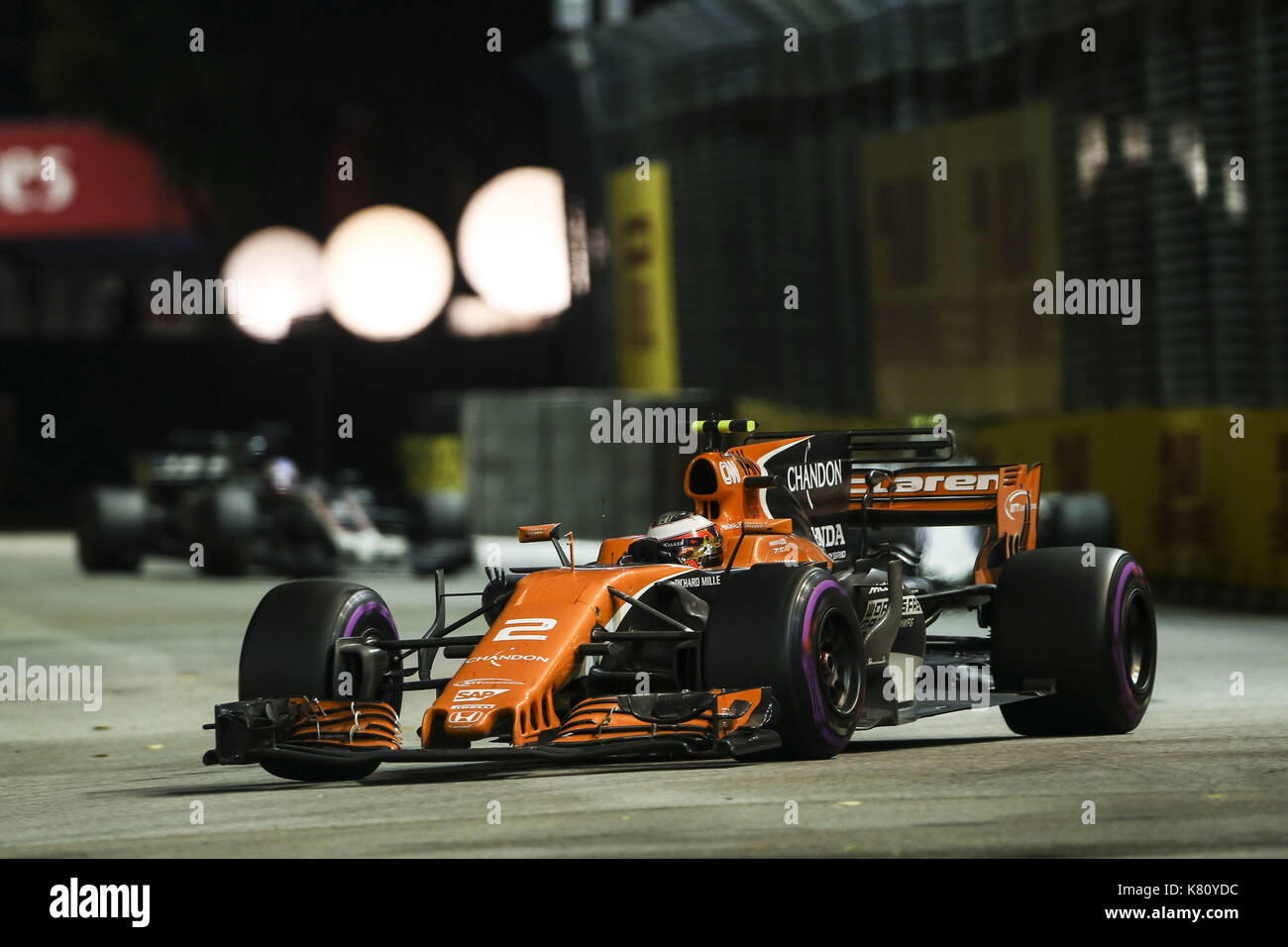 Singapur, Singapur. 17 de septiembre de 2017. Deportes de Motor: FIA Fórmula uno Campeonato Mundial 2017, Gran Premio de Singapur, #2 Stoftel Vandoorne (BEL, McLaren Honda), | Verwendung weltweit crédito: dpa/Alamy Live News Foto de stock