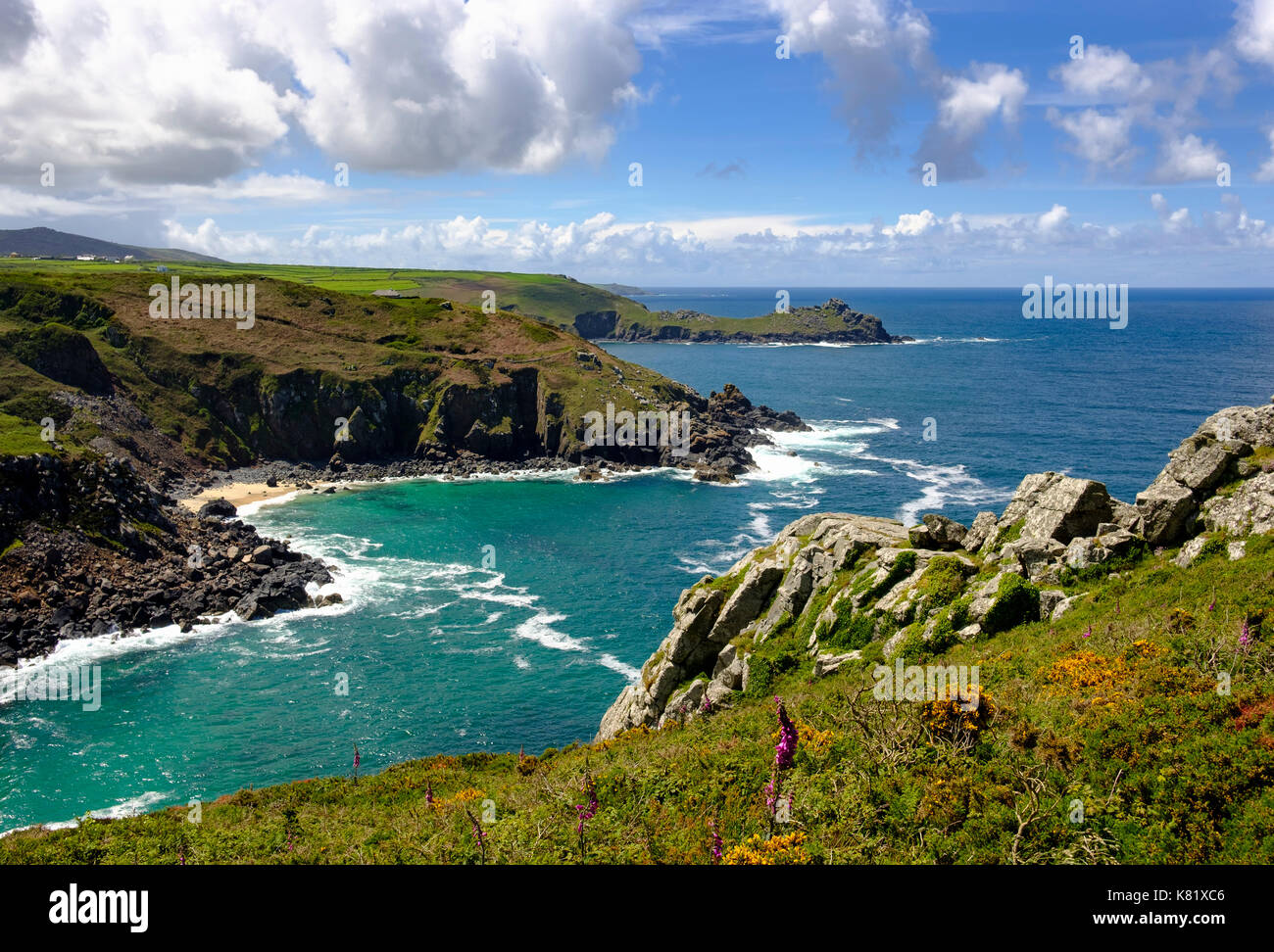 Acantilados cerca de zennor, Cornwall, Inglaterra, Gran Bretaña Foto de stock