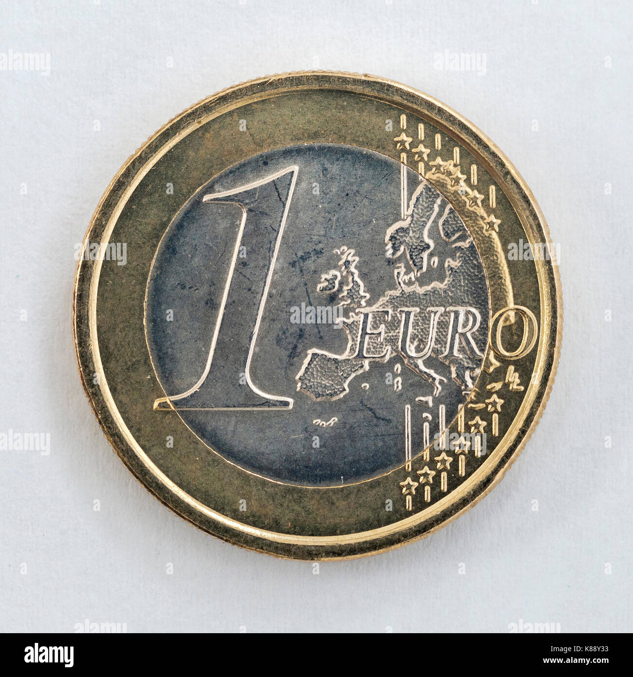 Una moneda de un euro. Foto de stock