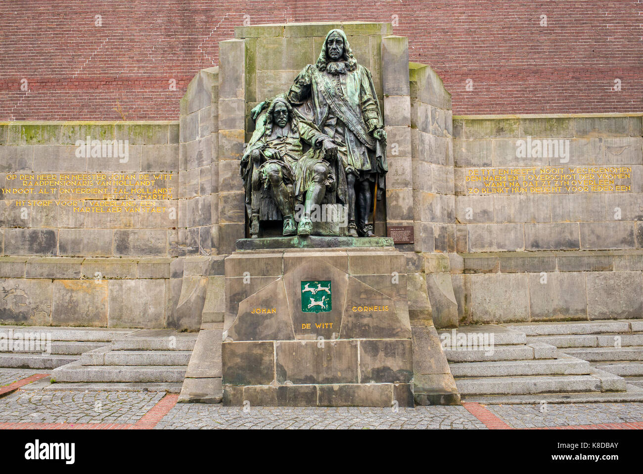 Estatua de Johan y Cornelis de Witt en Dordrecht en los Países Bajos Foto de stock