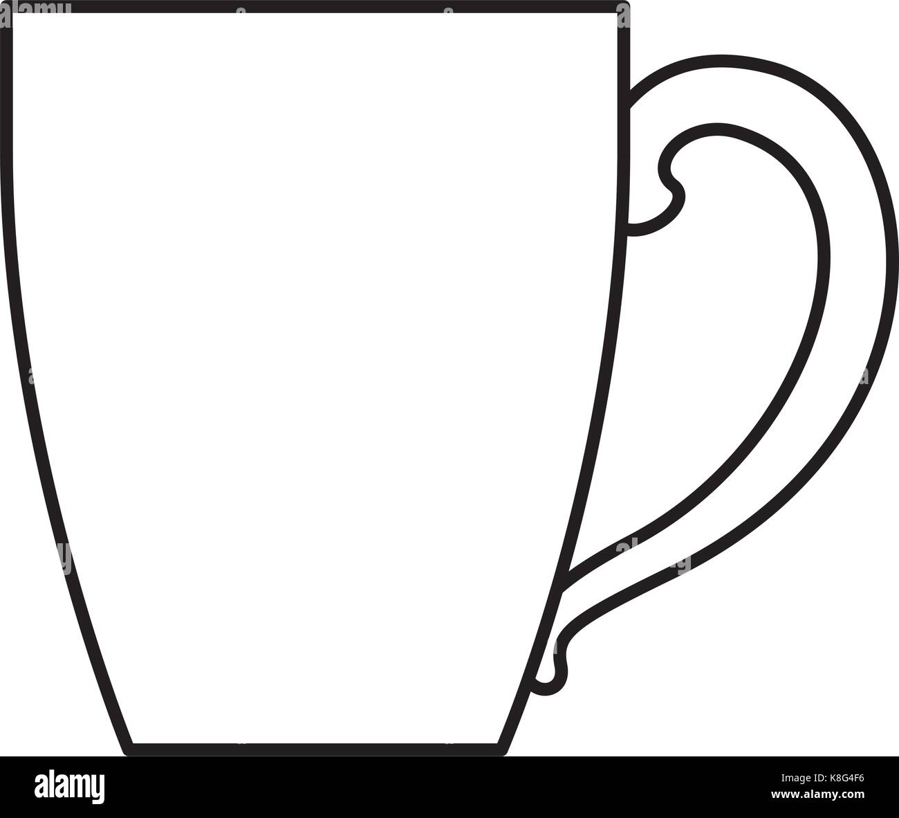 Taza de café de porcelana con asa en monocromo silueta Imagen Vector de  stock - Alamy