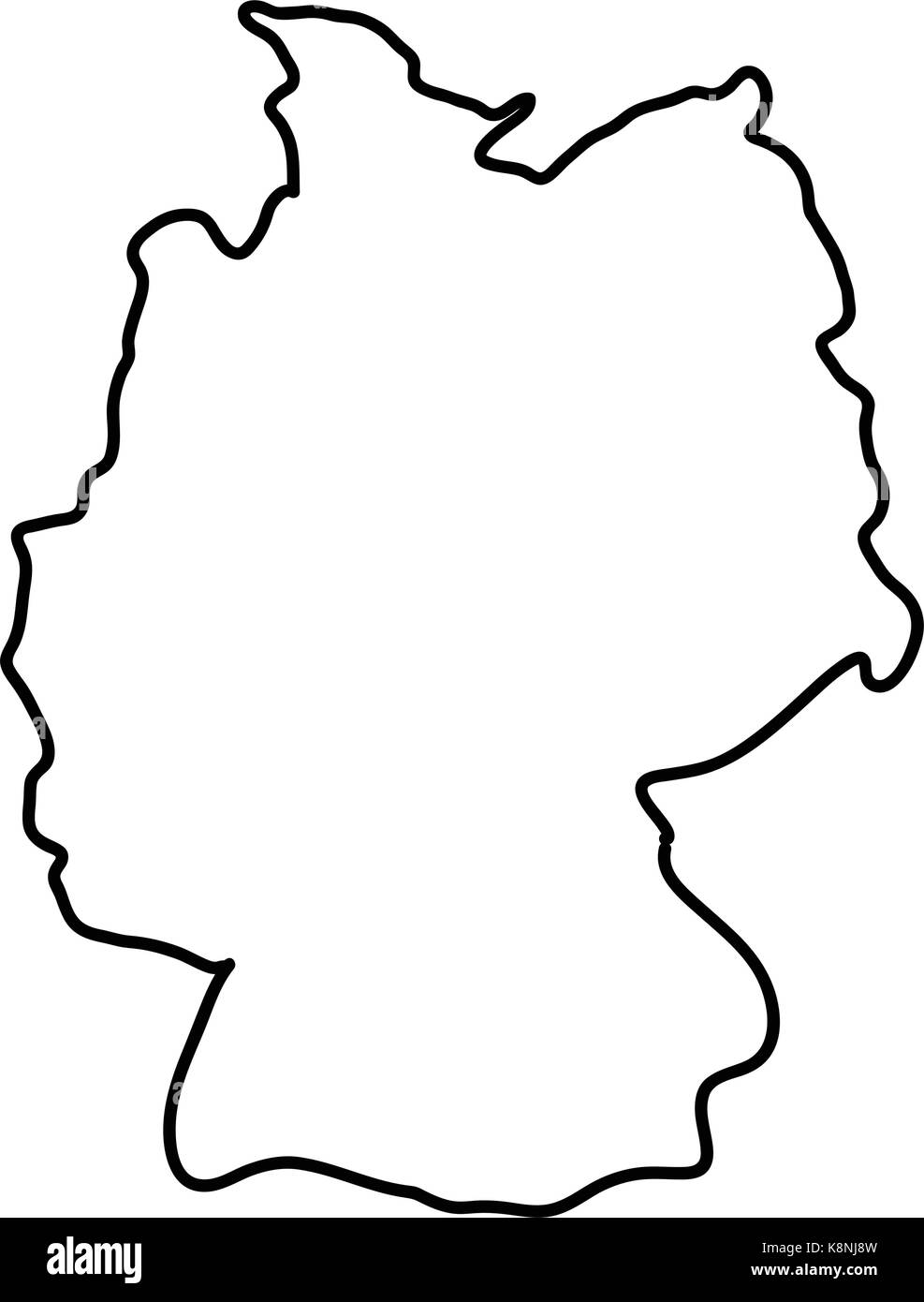 Alemania mapa vector icono símbolo diseño ilustración. Silhouette aislado sobre fondo blanco. Ilustración del Vector