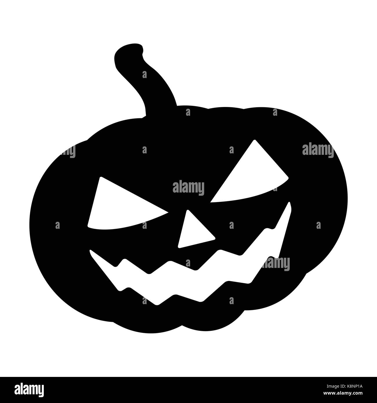 Silueta de calabaza de Halloween ilustración vectorial, Jack O Lantern  aislado sobre fondo blanco. Scary orange imagen con los ojos Imagen Vector  de stock - Alamy