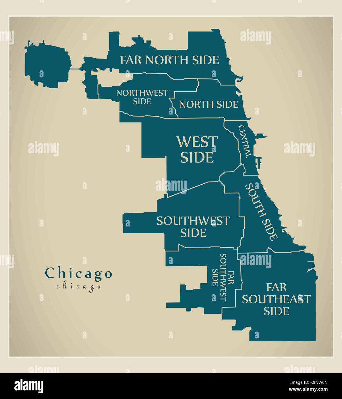 chicago en el mapa del estado