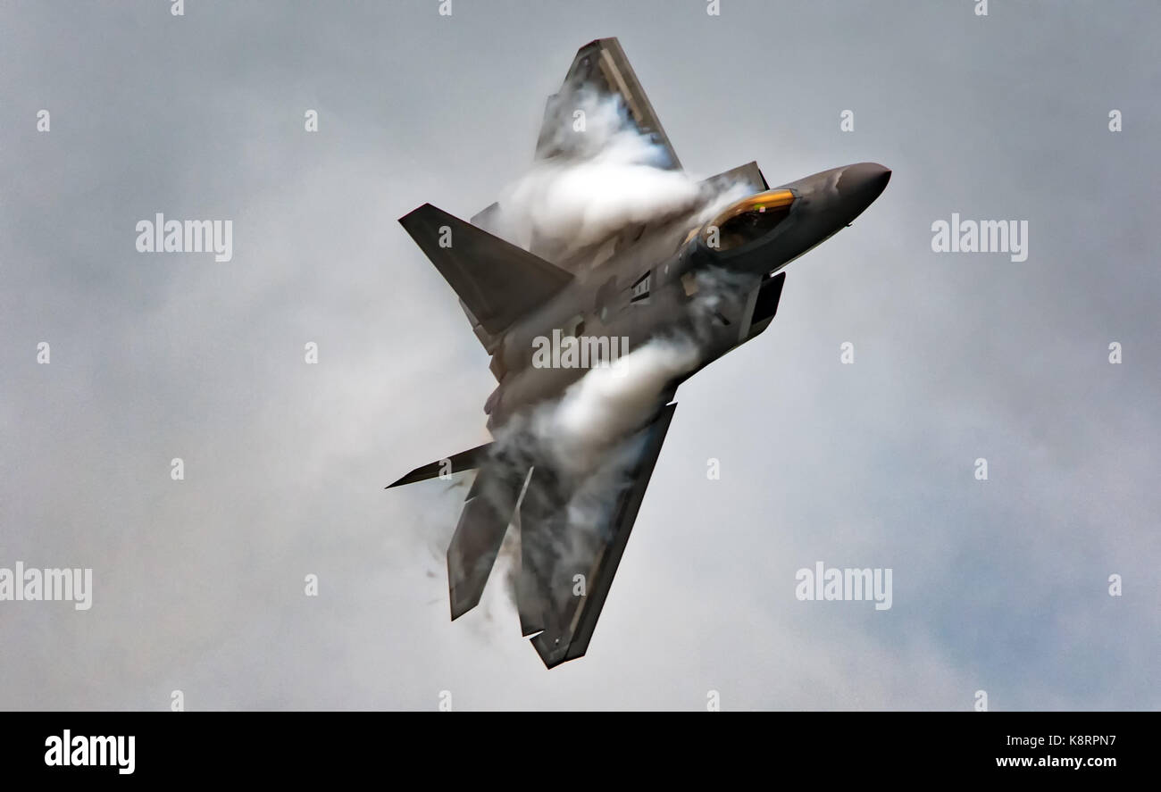 Aviones de combate F-22 Raptor Foto de stock