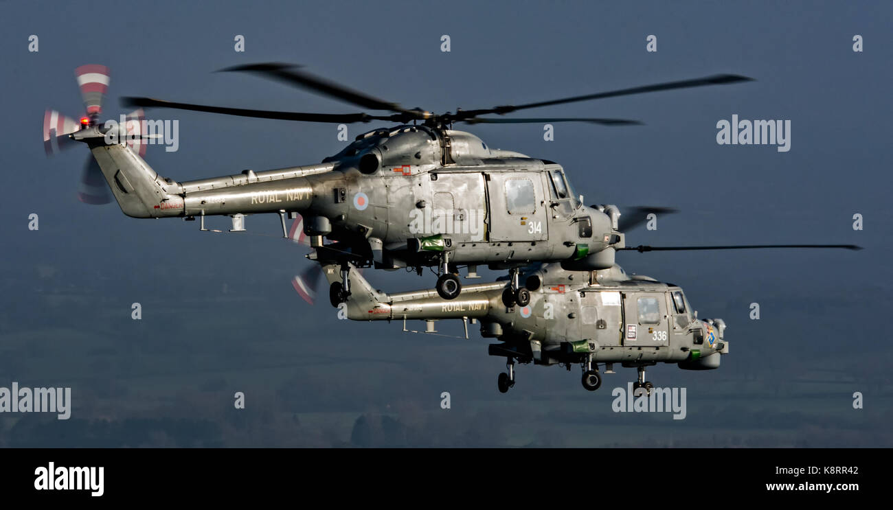 Royal Navy Lynx HMA8 Helicóptero Foto de stock