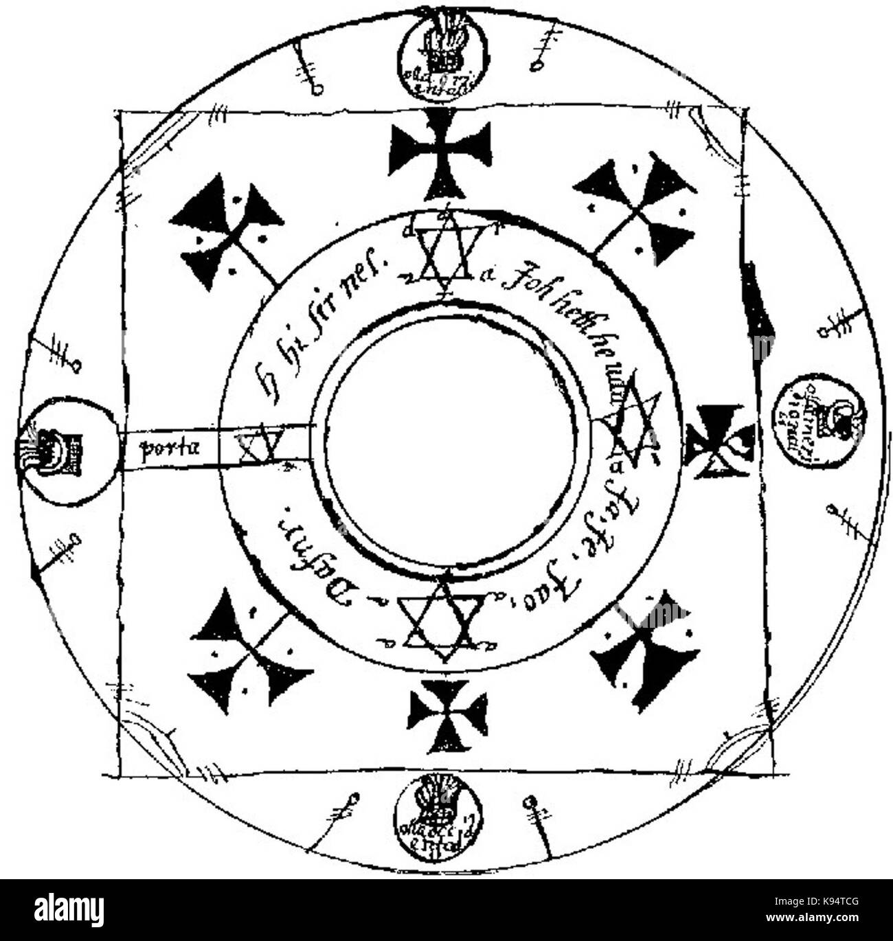 Llave de Salomón círculo mágico Fotografía de stock - Alamy