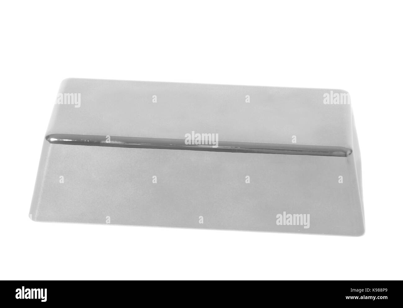 Los lingotes de plata aislado sobre fondo blanco Fotografía de stock