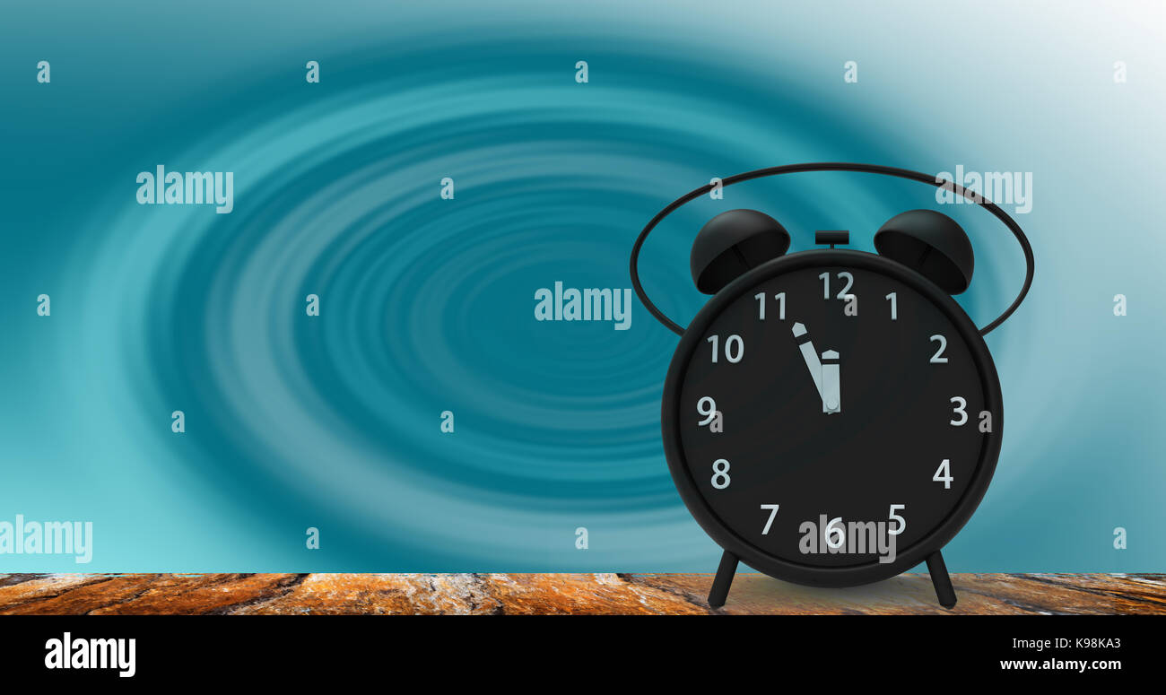 oscuridad alto concepto La representación 3D de reloj alarma con pocos minutos a 12 horas  Fotografía de stock - Alamy