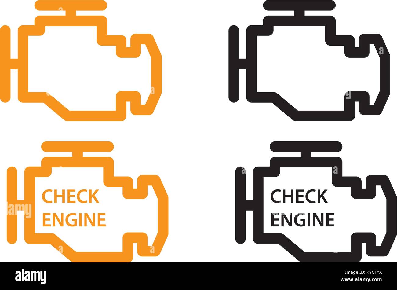 Signo de check engine Imagen Vector de stock Alamy