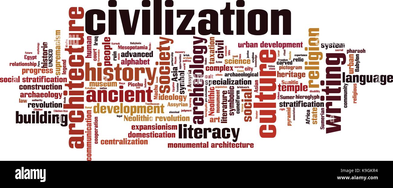 La civilización palabra nube concepto. ilustración vectorial Ilustración del Vector