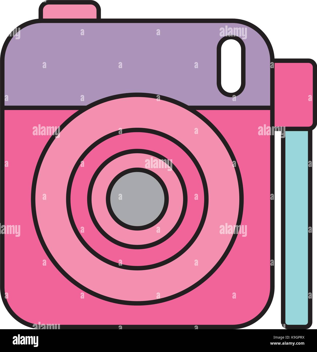 Lindo color rosa cámara fotográfica galería accesorios Imagen Vector de  stock - Alamy