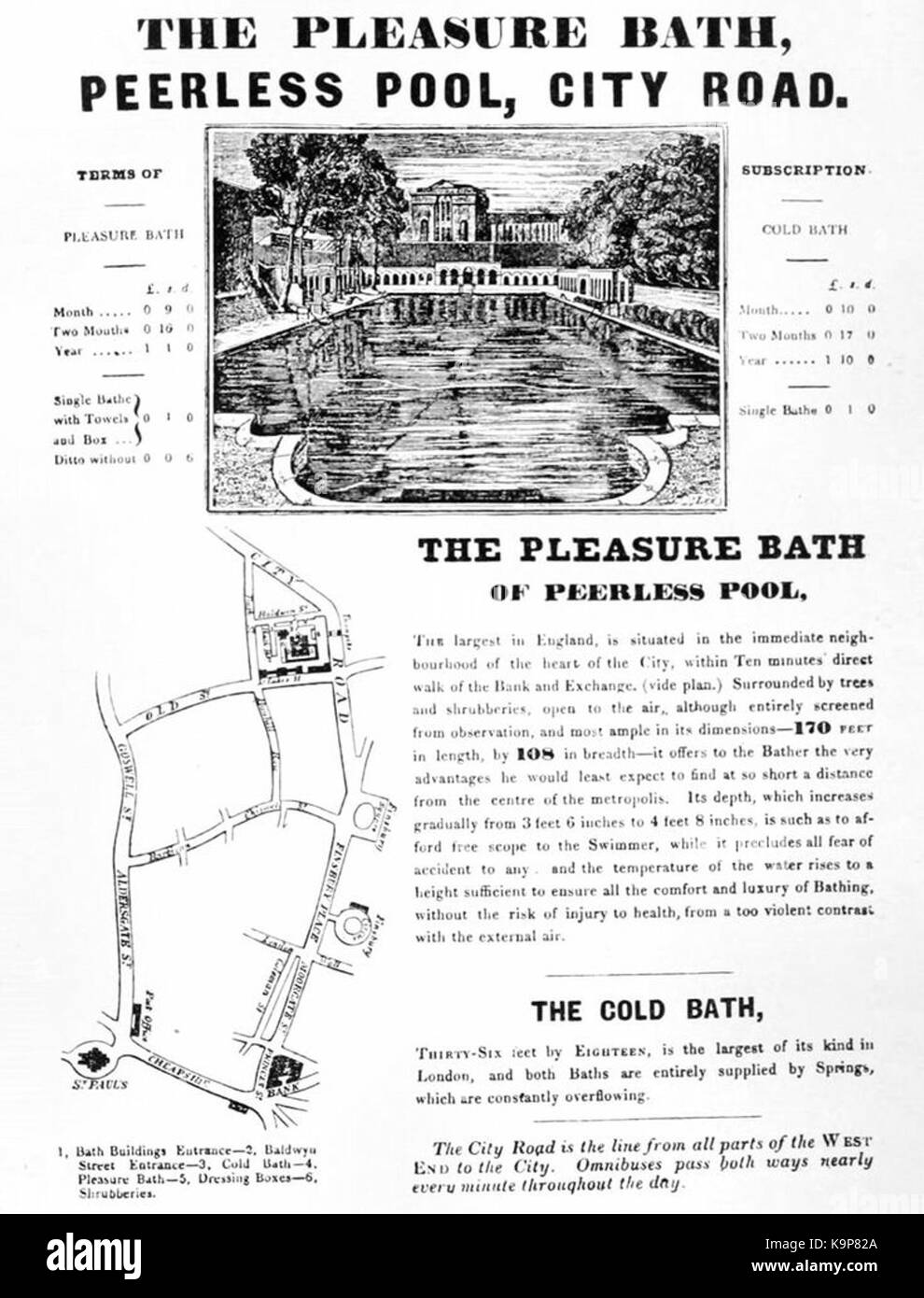 Peerless Pool 1846 flyer Foto de stock