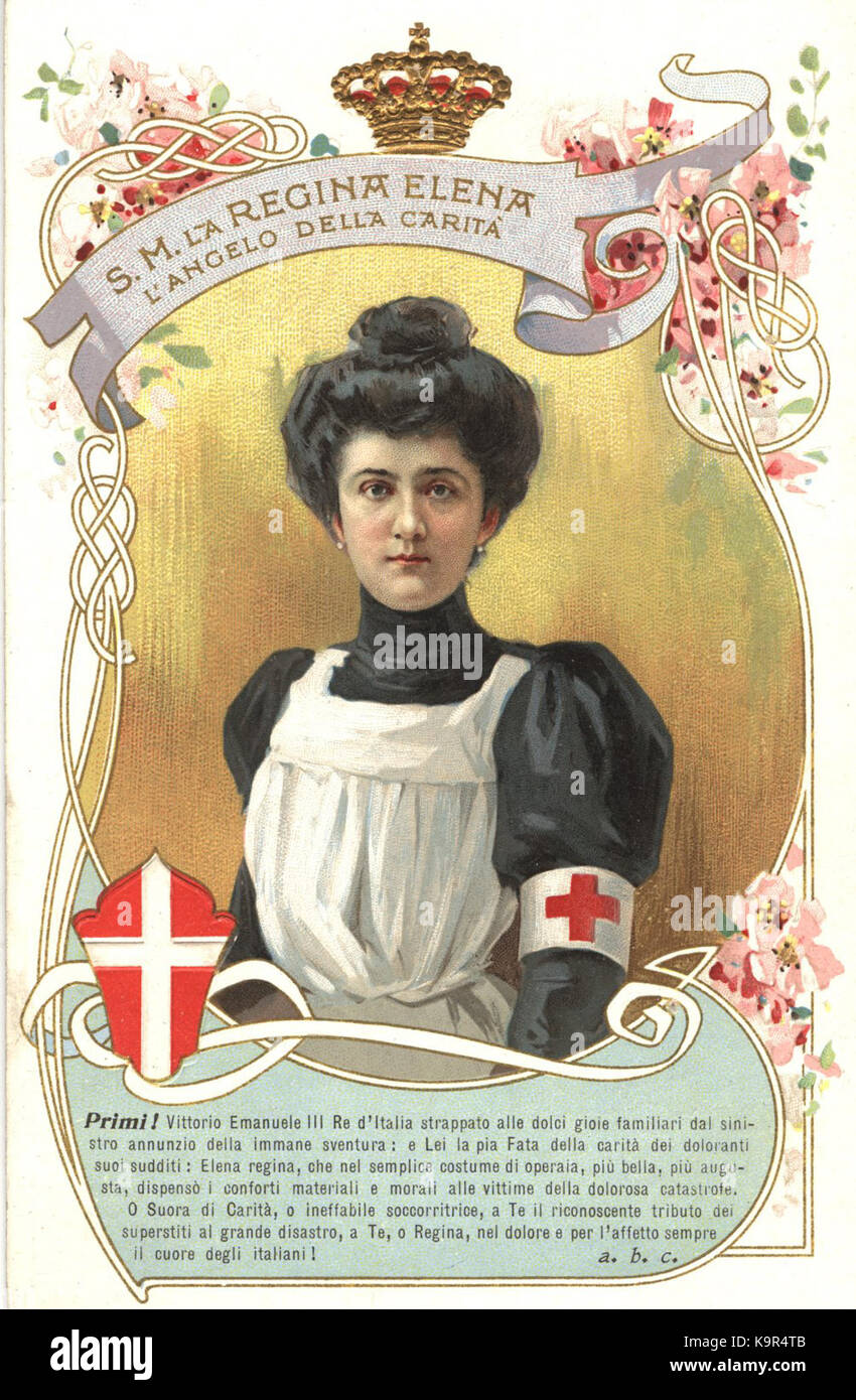 La reina Elena de Italia en el uniforme de enfermera, 1914 1918 Fotografía  de stock - Alamy