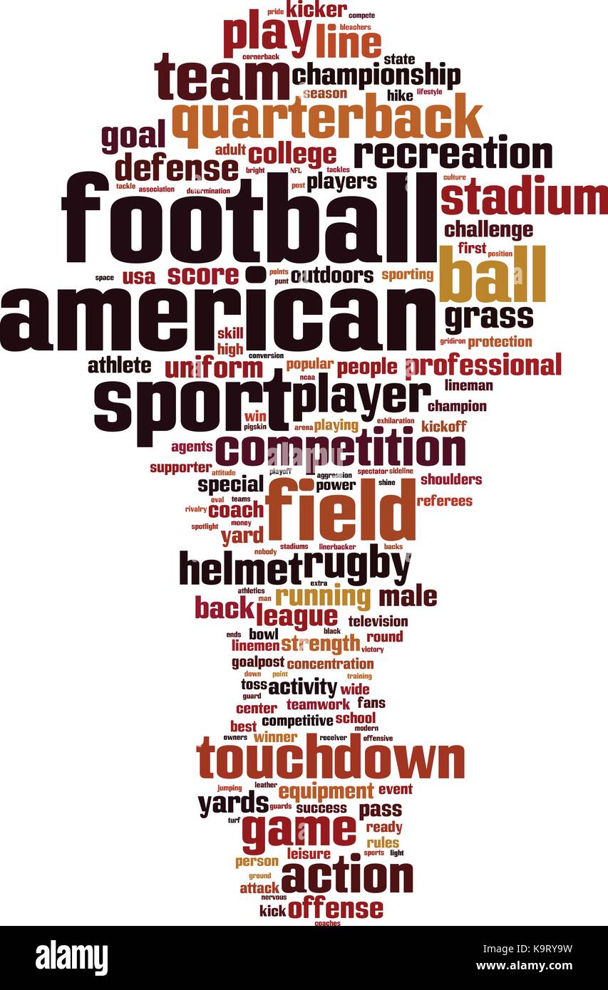Fútbol americano palabra nube concepto. ilustración vectorial Imagen