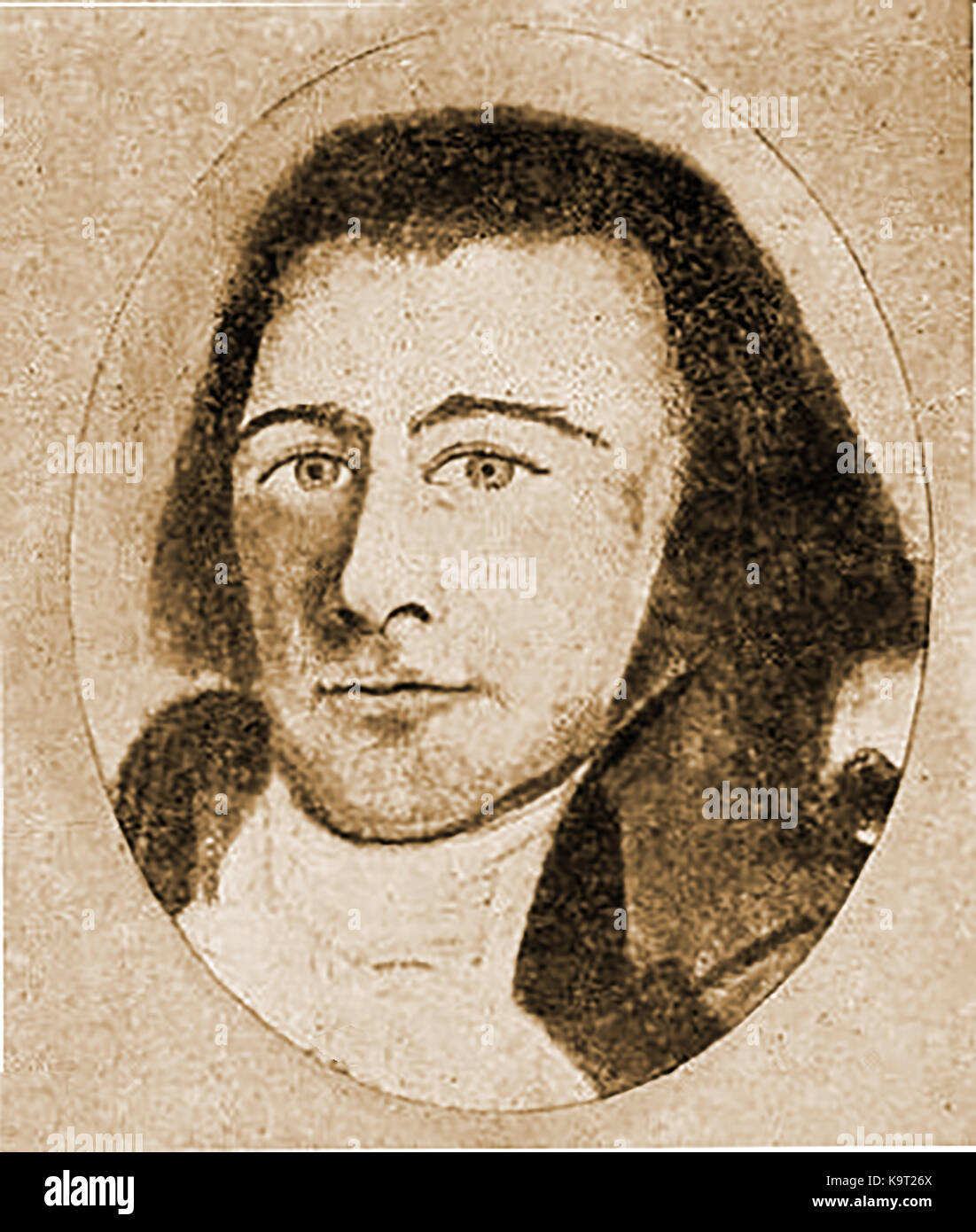 1799 Un retrato del Capitán James Deveraux de Salem quien lideró el barco de Boston "Franklin", y se le atribuye el mérito de ser uno de los primeros capitanes americana al comercio win Japón Foto de stock