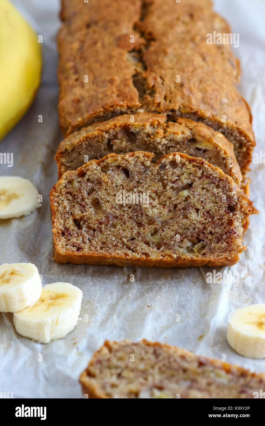 Pan de banana caseros Foto de stock