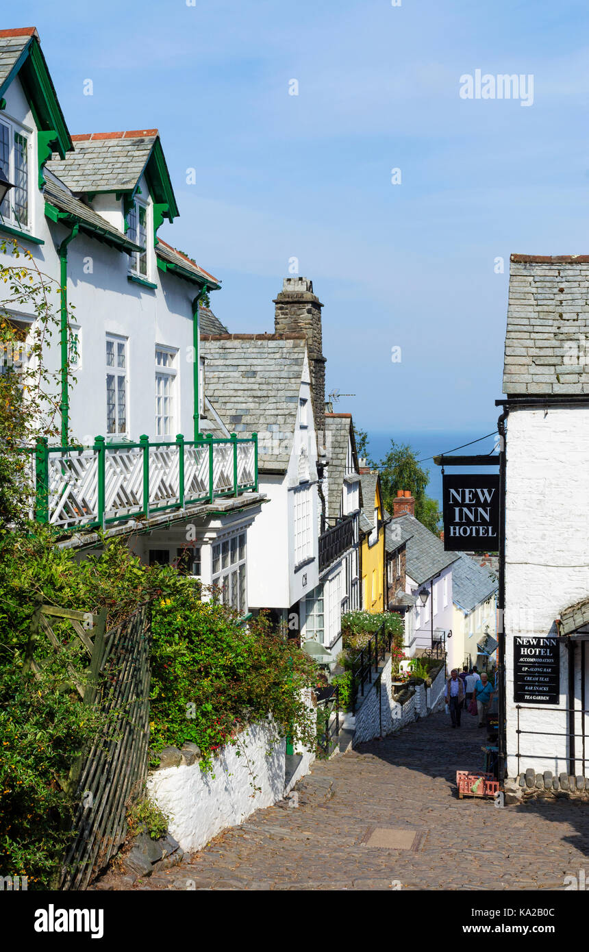 La aldea costera de clovelly en Devon, Inglaterra, Gran Bretaña, Reino Unido. Foto de stock