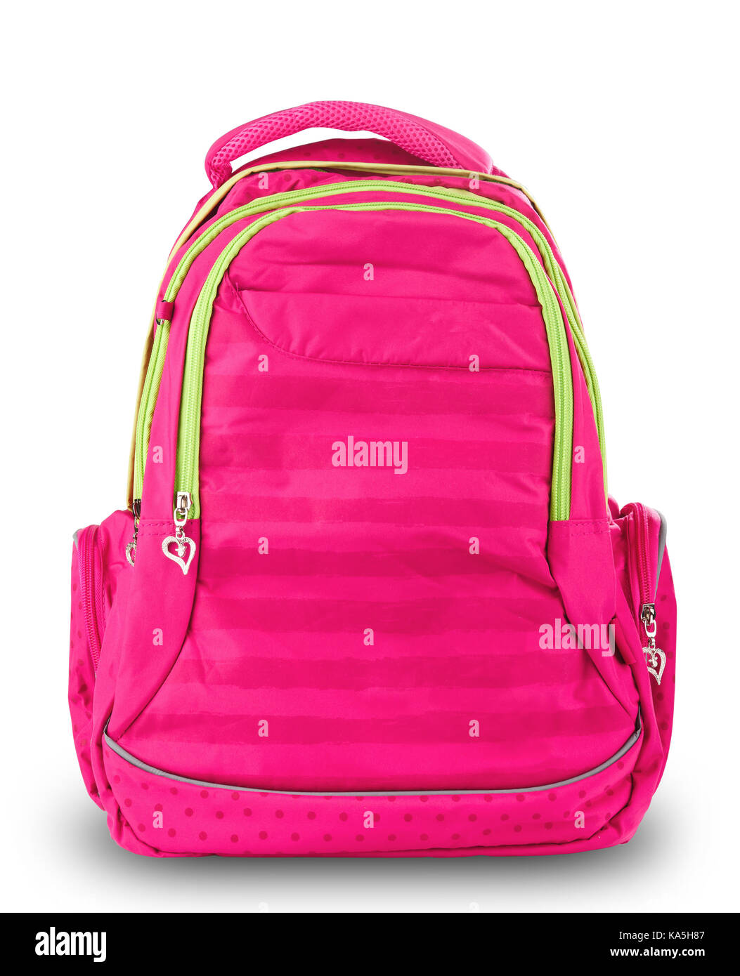 Rosa mochila escolar aislado Foto de stock