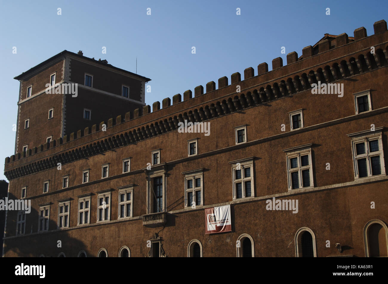 Italia Roma. Palacio de San Marcos o el palacio de Venezia. renacentista. Siglo 15. Foto de stock