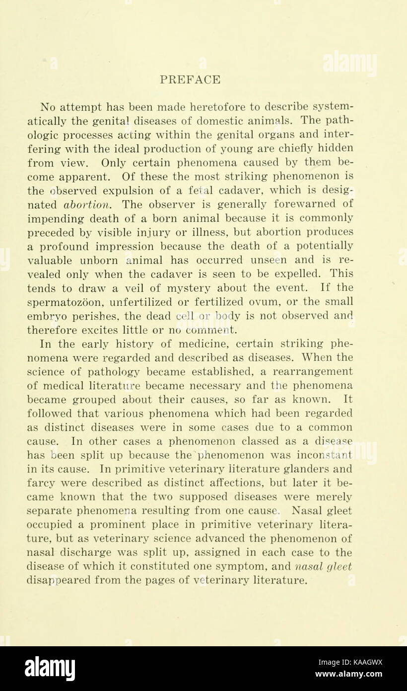 Las enfermedades de los órganos genitales de los animales domésticos de BHL21321534 Foto de stock