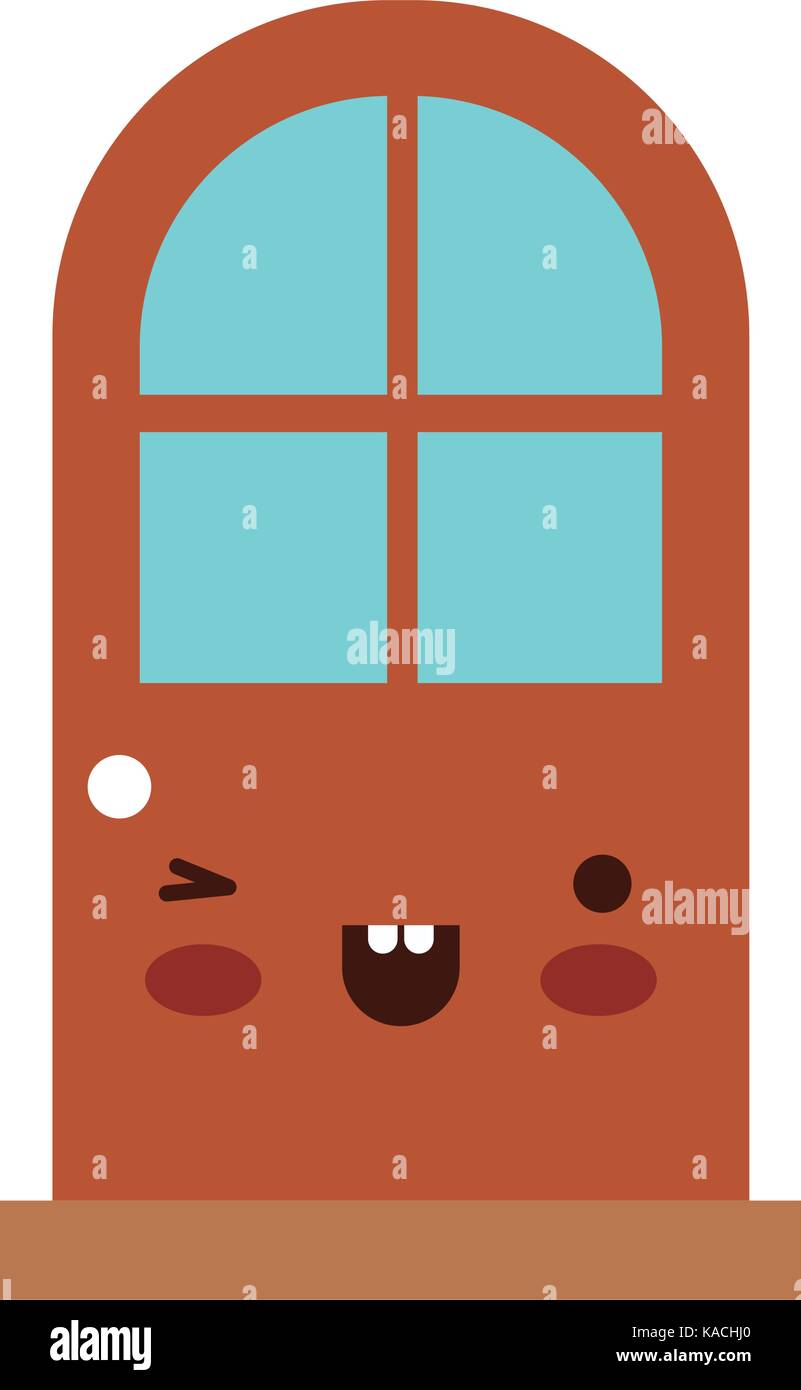 Icono de puerta colorida silueta kawaii Imagen Vector de stock Alamy