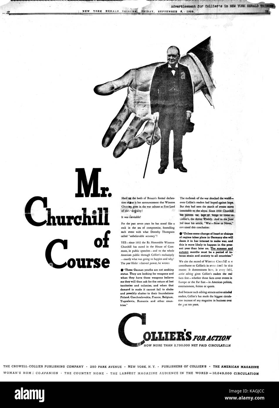 Churchill cartoon Foto de stock
