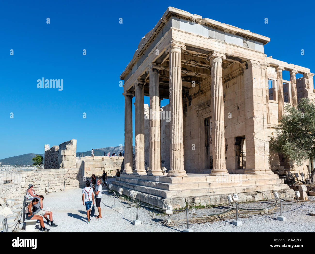 El Erecteion (Erechtheum), un templo tanto a Athena y Poseidón, Acrópolis, Atenas, Grecia Foto de stock