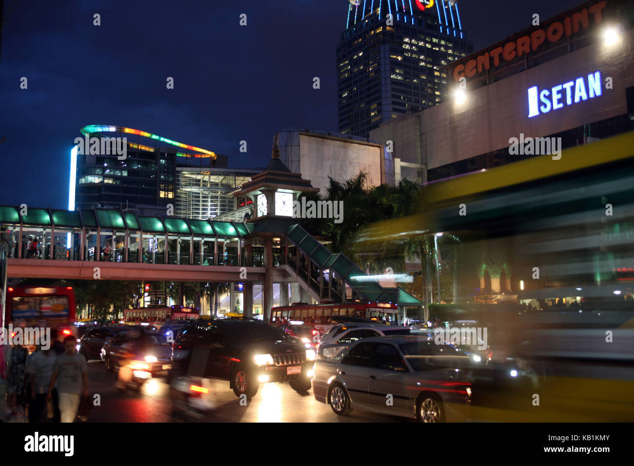 En Asia, el sudeste de Asia, Tailandia, Bangkok, Siam Square, noche, Foto de stock
