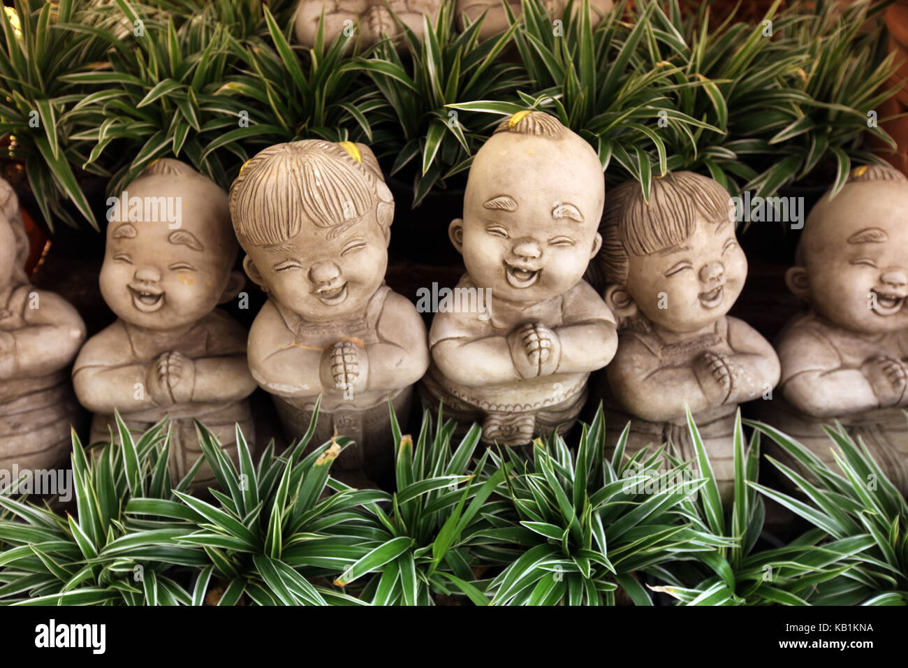 En Asia, el sudeste de Asia, Tailandia, Sukhothai, figuras, cultura, tradición, jardín, Foto de stock