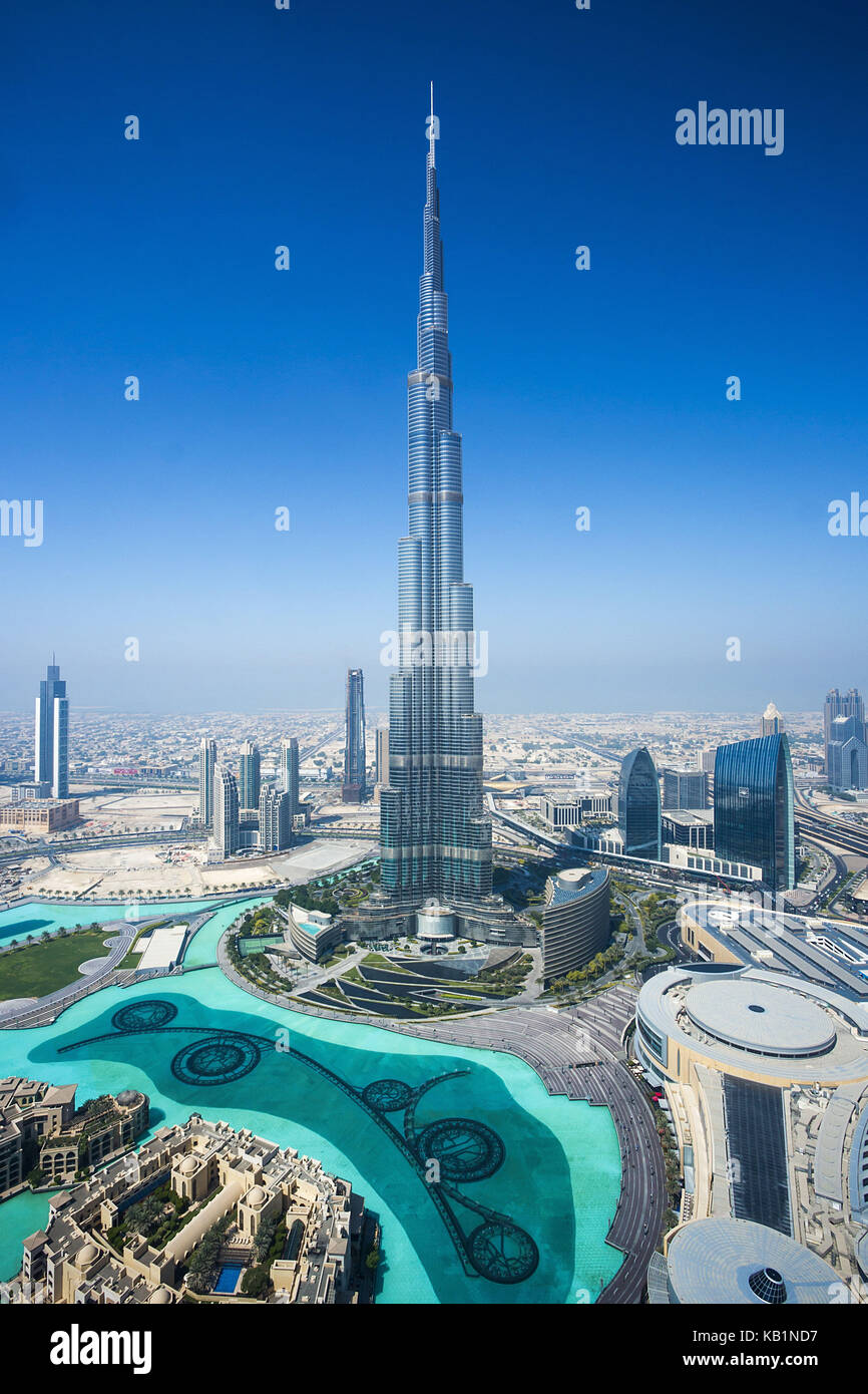 Burj Khalifa Gebäude, Dubai, Foto de stock