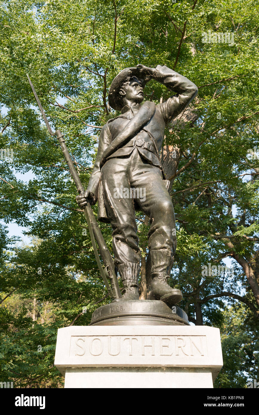 Cementerio de guerra civil en Johnson's Island estatua Foto de stock