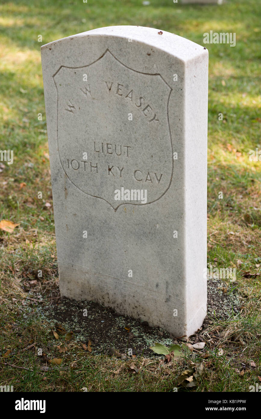 Cementerio de guerra civil en Johnson's Island marcador Foto de stock