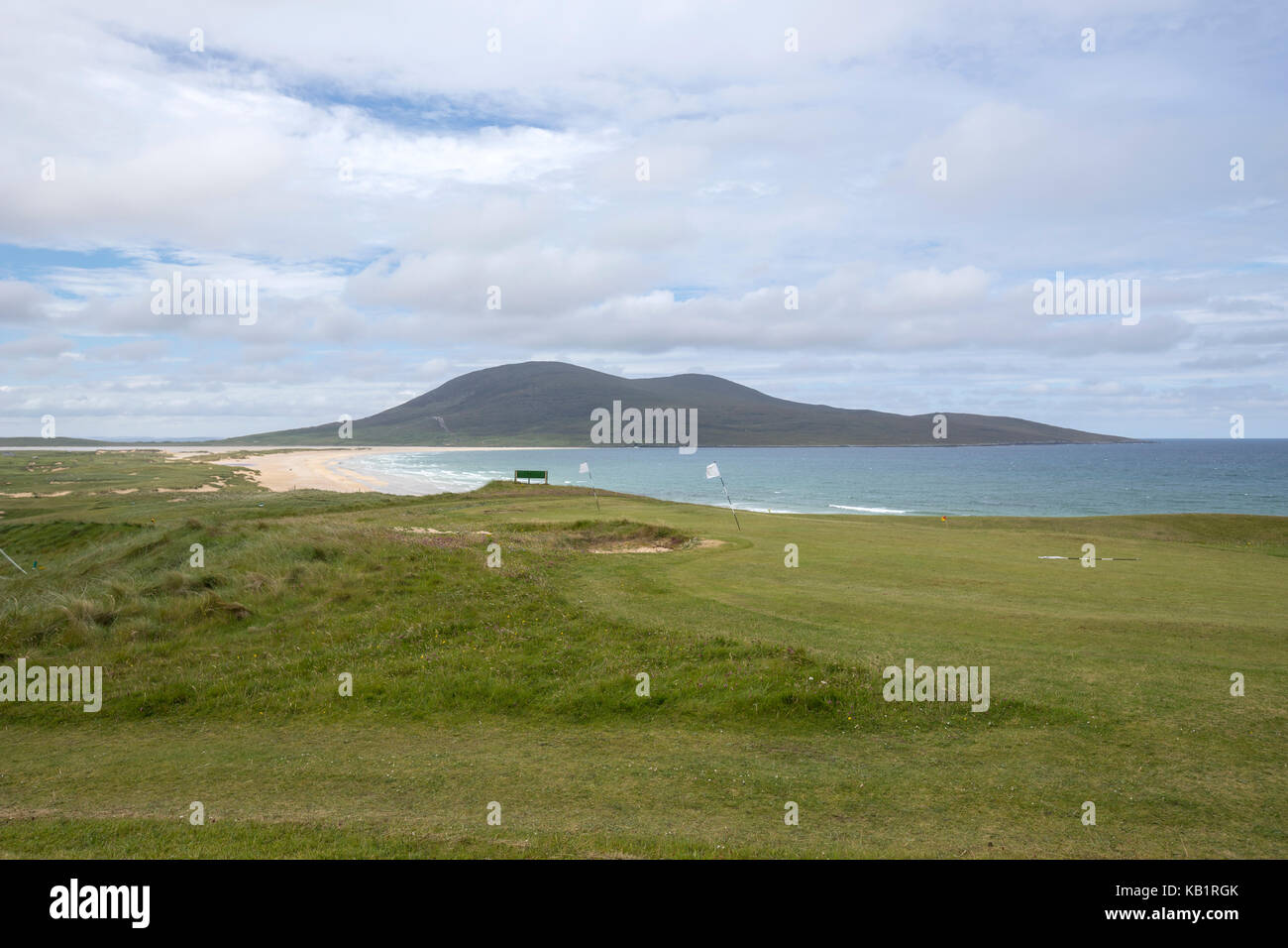 La isla de Harris golf club cerca de una playa en la isla de Lewis y Harris, Hébridas Exteriores, Escocia Foto de stock