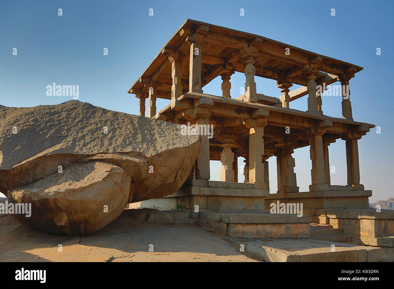 La india, en el estado de Karnataka, hampi, ruinas de vijayanagar, matunga hill Foto de stock
