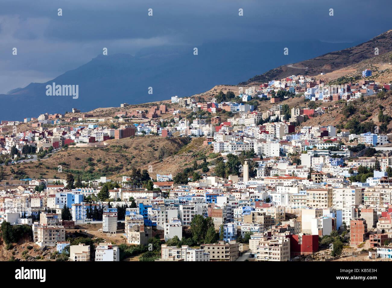 Vistas de Chefchaouen (chaouen) (la ciudad azul), Marruecos, Norte de África, África Foto de stock
