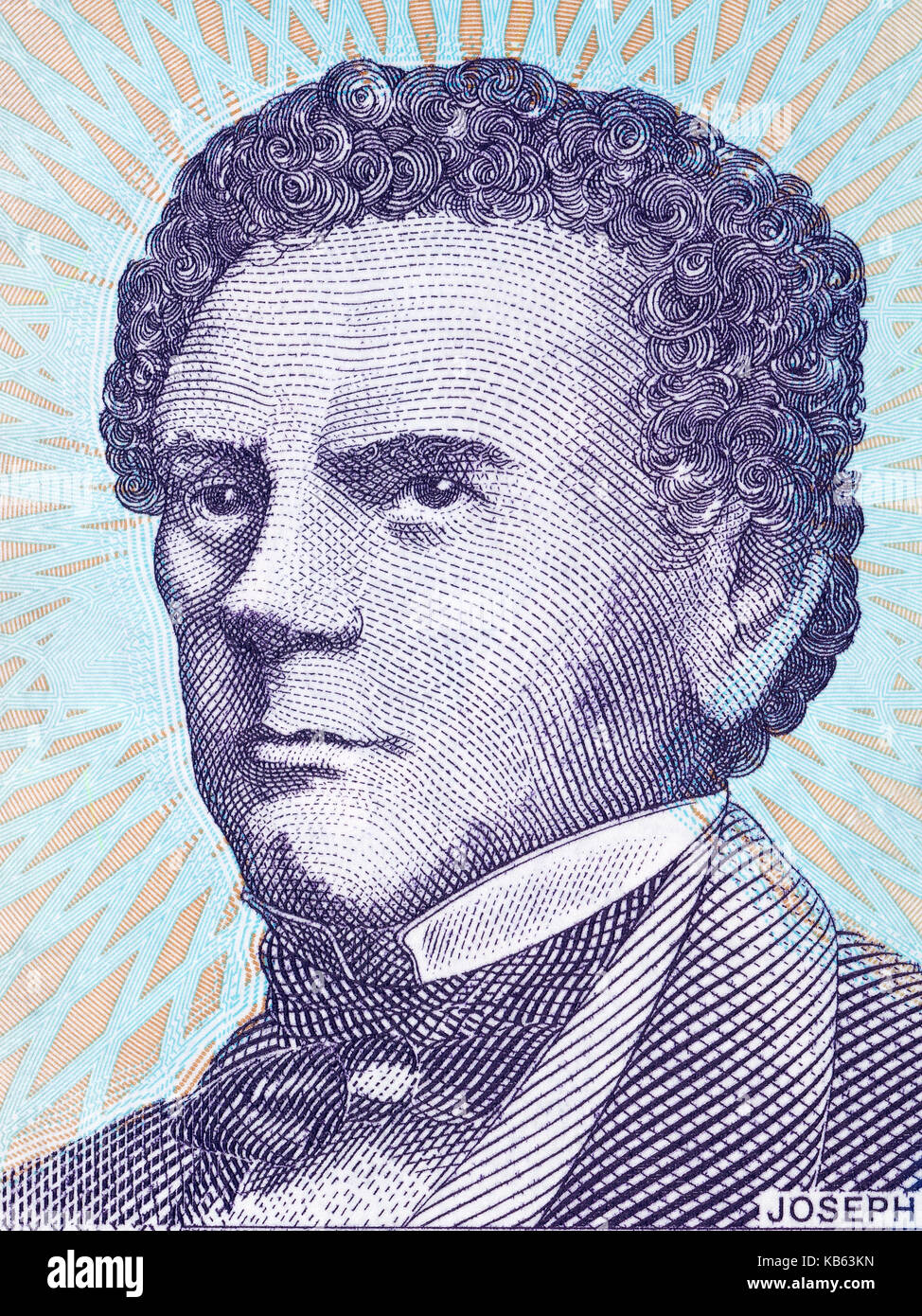 Joseph jenkins roberts retrato de dólares liberianos Foto de stock
