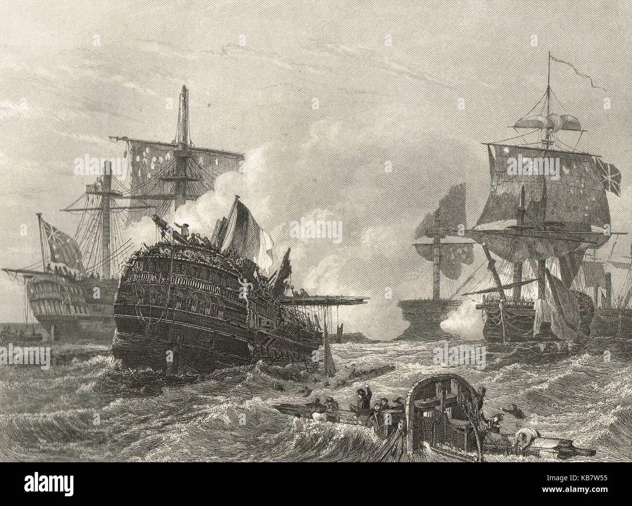 La victoria de Lord Howe, el 1 de junio de 1794, el glorioso primero de junio Foto de stock